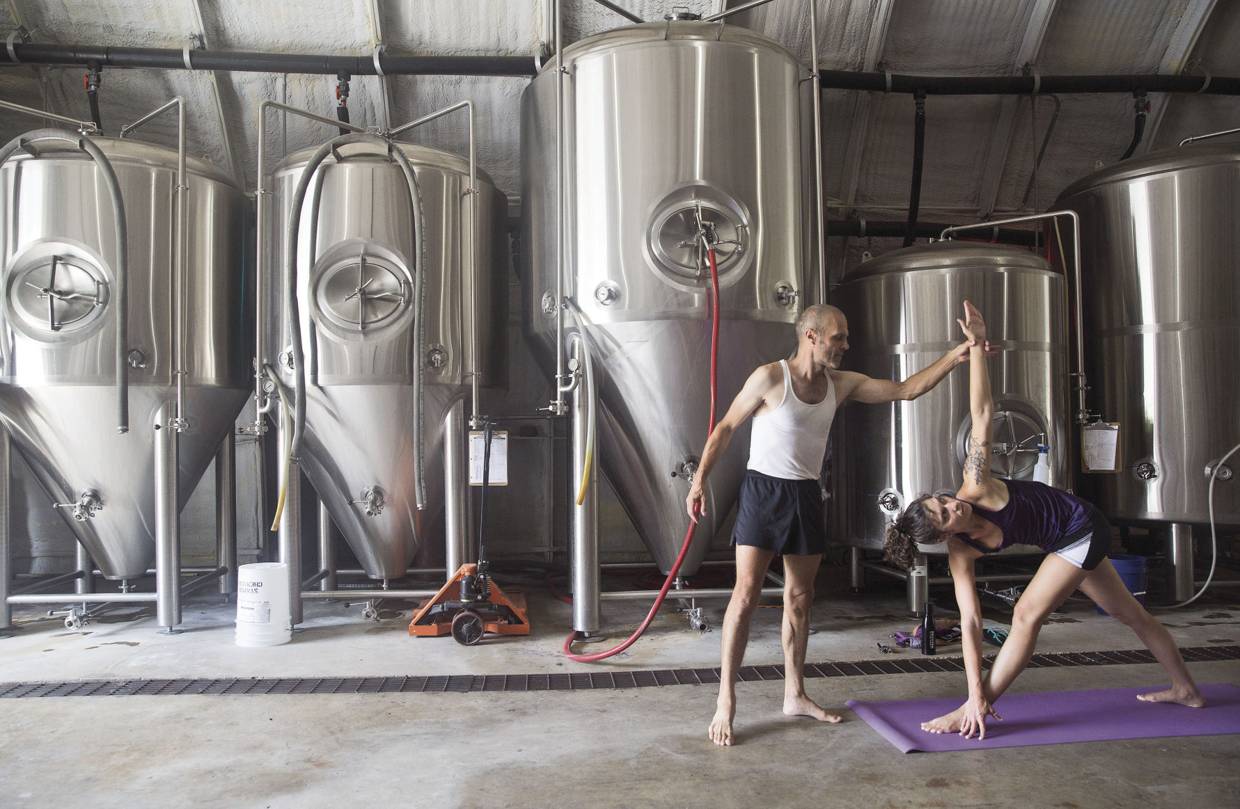 Beer yoga at Faust Brewing Company